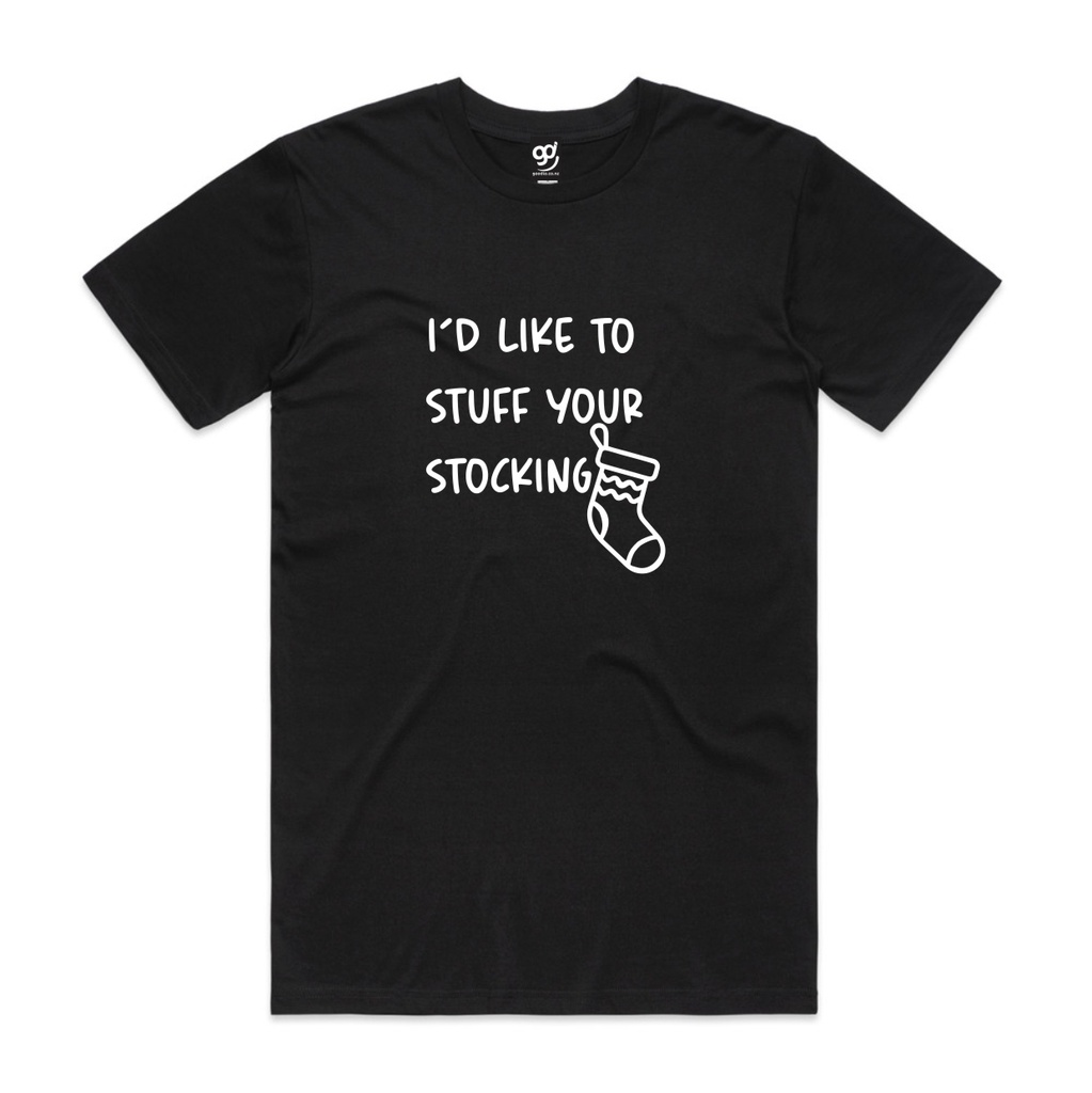 I Would Like to Stuff Your Stocking. (Black, XS, Mens)