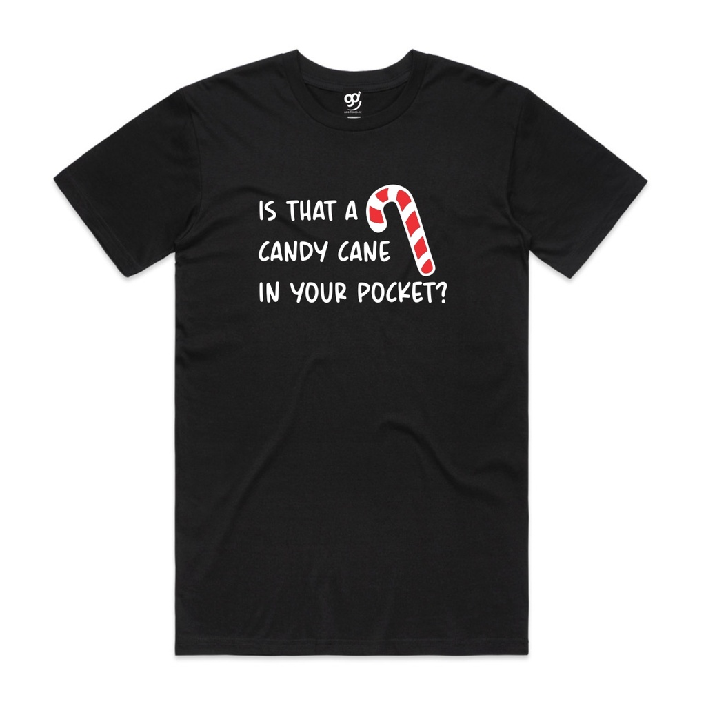 Is That a Candy Cane in Your Pocket Tee (XS, Black, Mens)